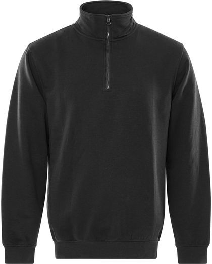 SWEATSHIRT KORT ZIP 1737 SWB SVART STL 3XL