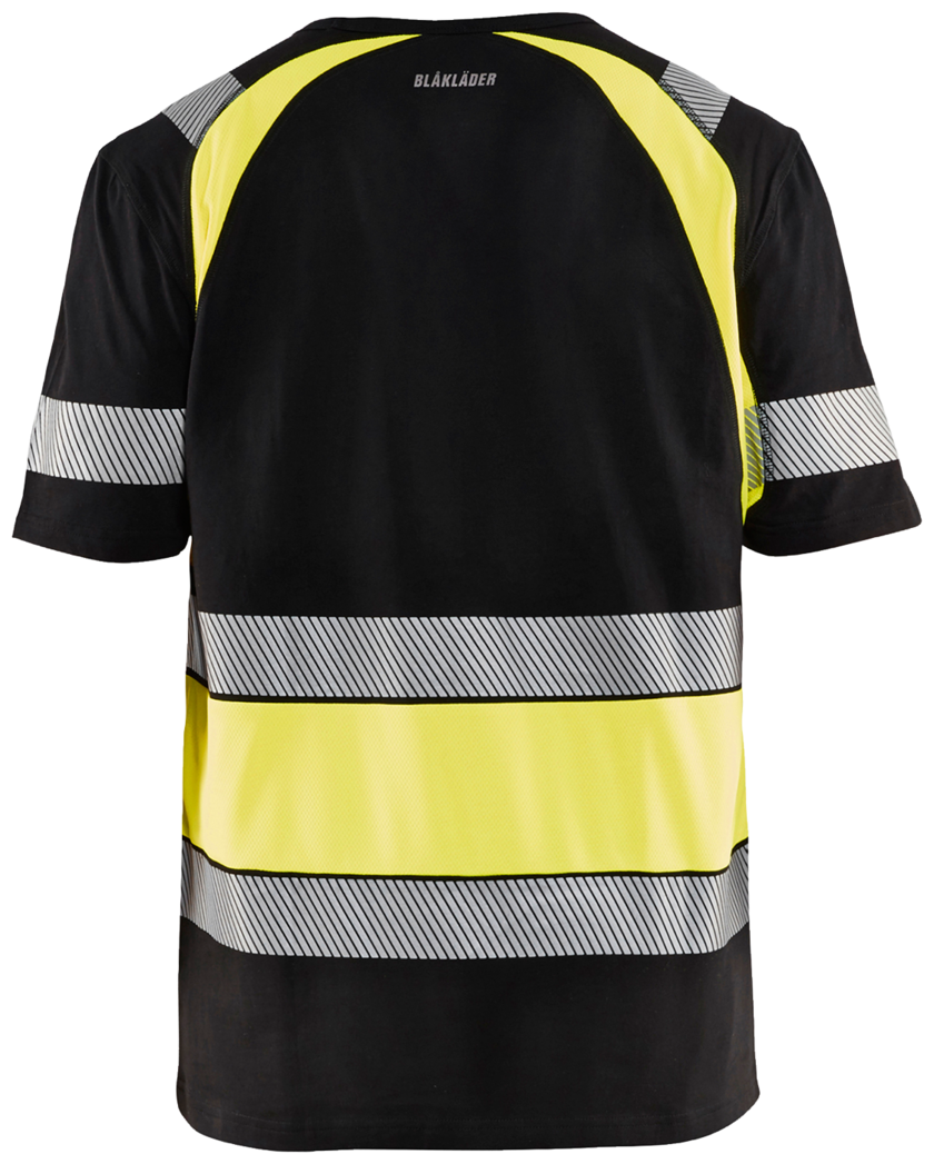 Varsel-T-Shirt Svart/Varselgul 4XL