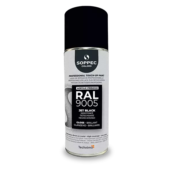 Industrial top coat Akryl RAL 9005 svart BLANK 400ml