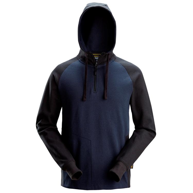 HOODIE ZIP 2-FÄRGAD Marin/svar t STL: XL