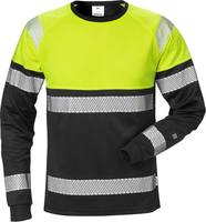 T-SHIRT LÅNG ÄRM KL 1 7519 THV VARSELGUL/SVART STL M