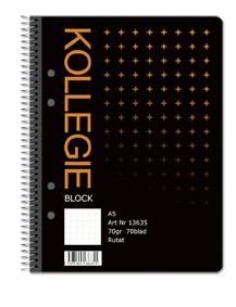 KOLLEGIEBLOCK A5 RUTAT 70G/70BLAD