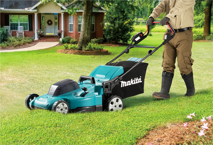 GRÄSKLIPPARE DLM538CT2 MAKITA 2X18V 2X5,0AH DUBBELLADDARE