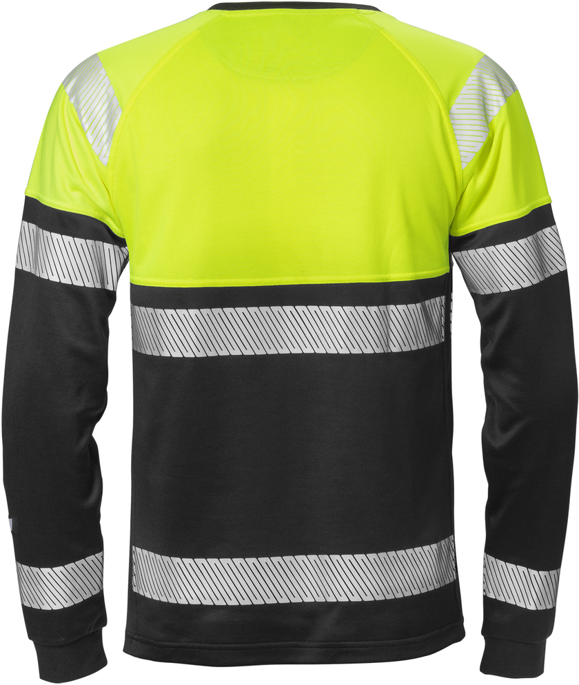 T-SHIRT LÅNG ÄRM KL 1 7519 THV VARSELGUL/SVART STL M