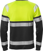 T-SHIRT LÅNG ÄRM KL 1 7519 THV VARSELGUL/SVART STL M