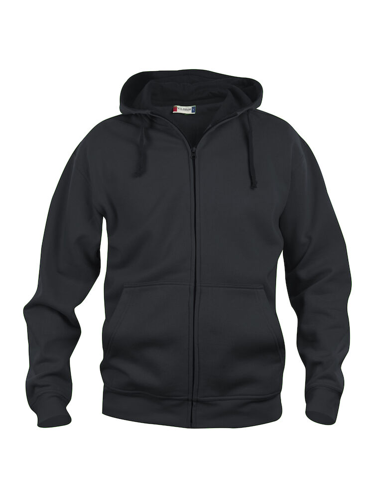 Basic Hoody FZ Herr Svart S