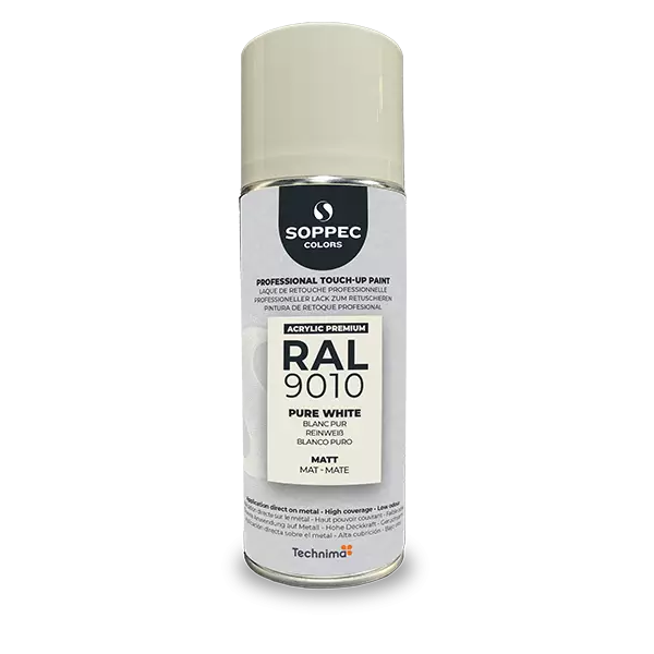 Industrial top coat Akryl RAL  9010 vit MATT 400 ml