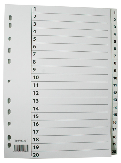Plastregister 1-20 PP