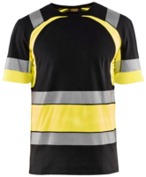 Varsel-T-Shirt Svart/Varselgul 4XL