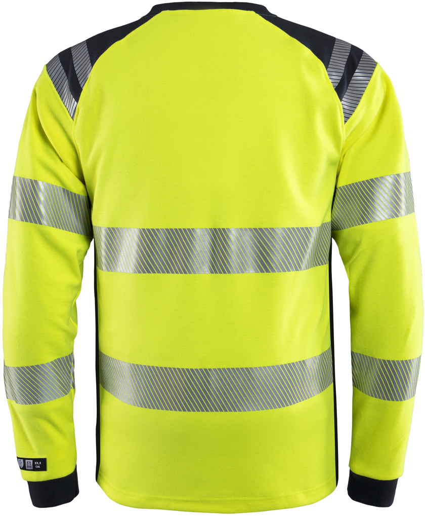 T-SHIRT FLAM KL 3 7359 TFL VARSELGUL/MARINBLÅ STL XL