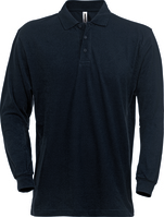PIKÉ LÅNG ÄRM  1722 PIQ MÖRK MARINBLÅ STL 3XL