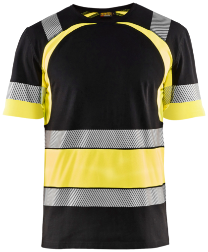 Varsel-T-Shirt Svart/Varselgul  4XL