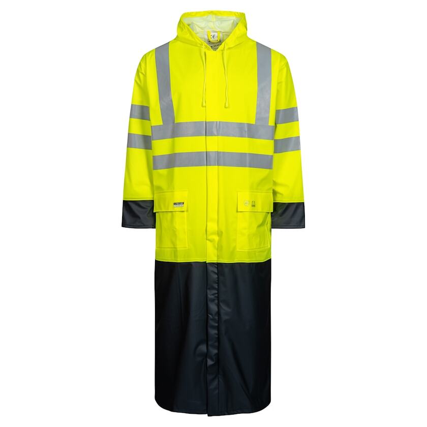 REGNROCK VARSEL 135 CM LR8085- 53/03 GUL/MAR XL PU 190G/M2