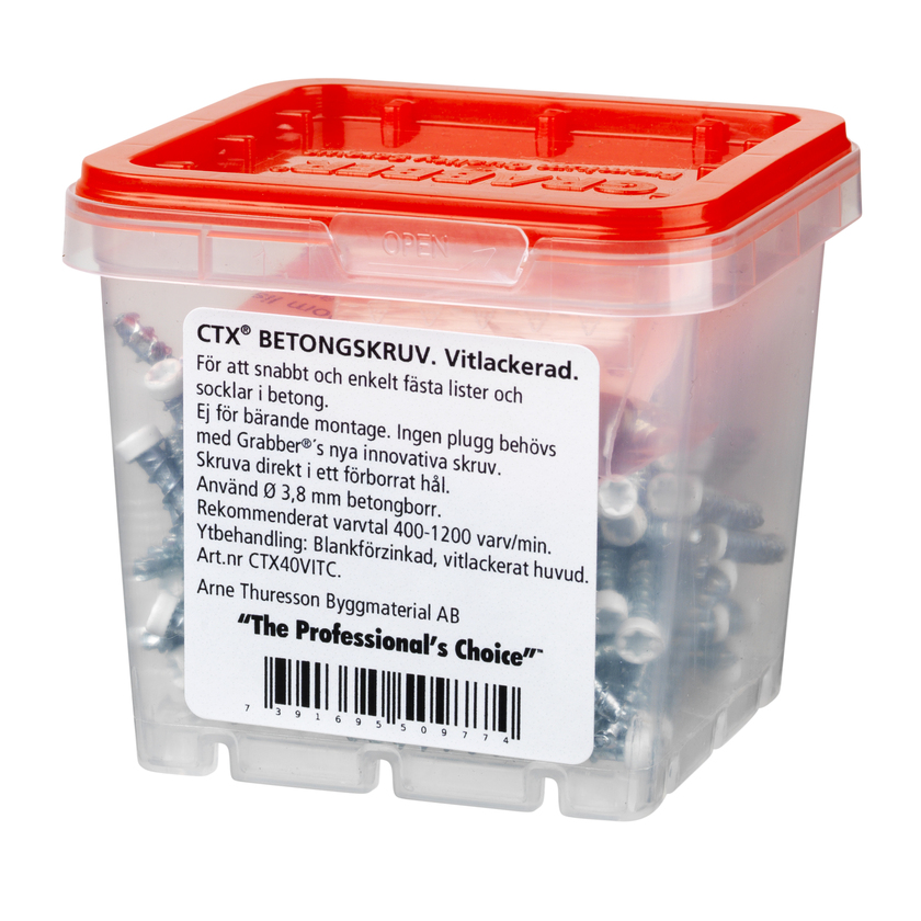Betongskruv vit 4,5x40mm 100p